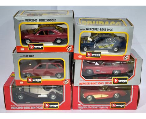 Bburago a boxed 1/24 &amp; 1/18 scale group. See pictures for models. Conditions generally appear Good Plus to Mint in genera