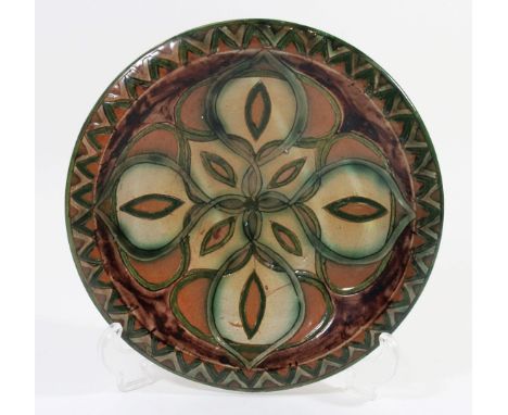 An Arts & Crafts Della Robbia, Birkenhead footed bowlHaving incised floral decoration, by Violet Woodhouse, factory marks and