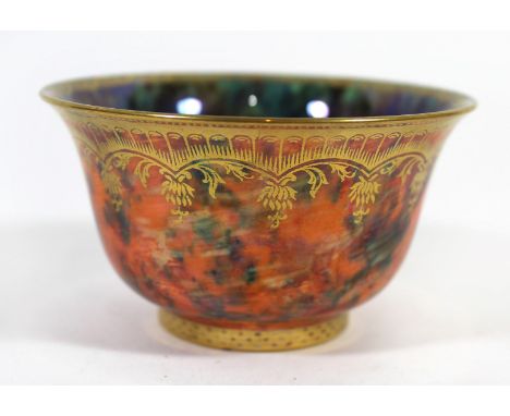 A Wedgwood lustre bowl Decorated to the centre with a scarab beetle and insects, factory marks and numbered Z4824 to base, he