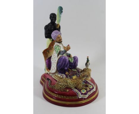A Peggy Davies limited edition ceramic figure group'The Sultan', numbered 29/100, height 27cmCONDITION REPORT:Good overall Co