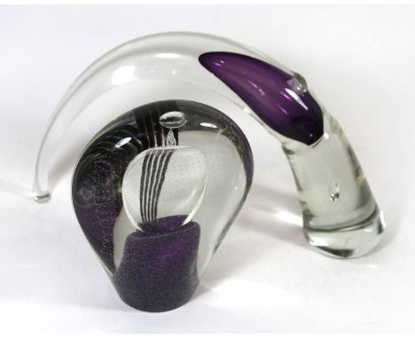 Sarah Peterson for Caithness glass Balloon paperweightHaving internal bubbled decoration, signed, height 17cm, together with 