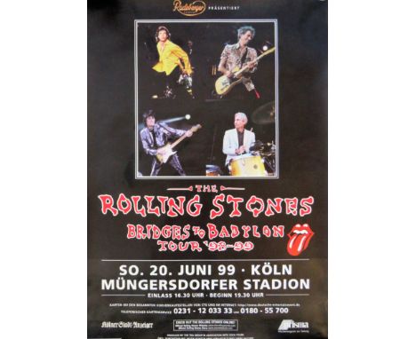 The Rolling Stones 'Bridges to Babylon' Tour Poster 40"x60" 1997-1998 Murrayfield Stadium Edinburgh, excellent condition, tog