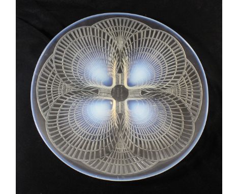 A René Lalique opalescent and clear glass dish 'Coquilles', wheel cut mark R LALIQUE FRANCE, engraved No.3009, 30cmCONDITION 