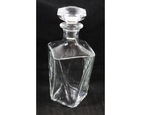 A contemporary Baccarat Crystal decanter and stopperOf angular form, etched mark to base, height 23cmCONDITION REPORT:Light s