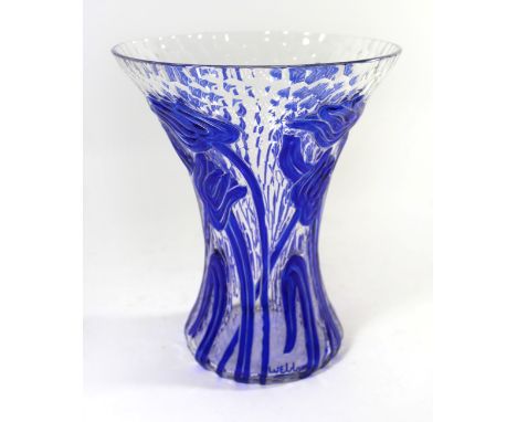 A Webb Cameo Overlay glass vaseOf waisted form with flared neck acid etched mark to rim, height 22.5cmCONDITION REPORT:Minor 