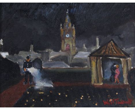 William Ralph Turner F.R.S.A., R.Cam.A. (1920-2013) - ‘Glow-Worms in the Moonlight’ Oil on board, signed, 18x24cm, framedNB: 