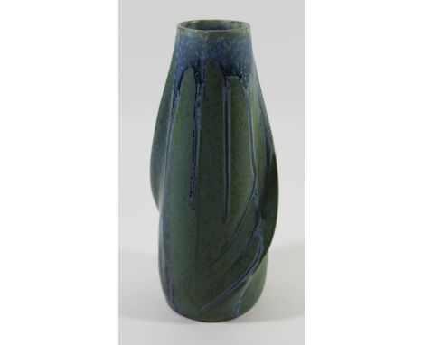 A French Art Deco Denbac ceramic vaseHaving twisted body with dripped glaze, signed to base, height 23cmCONDITION REPORT:Good
