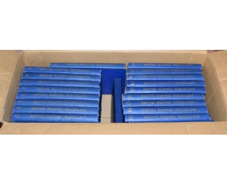 Martin (George M., Compiler) British Masonic Miscellany, n.d., Dundee, David Winter & Son, 20 vols. 8vo, the complete set uni