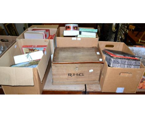 A quantity of building blocks, jigsaws and games including Chad Valley, in five boxes