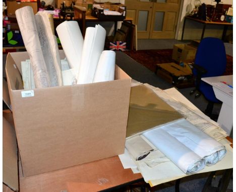 A quantity of 20th century nautical and land charts, topographical maps, ordnance survey maps, architectural drawings etc