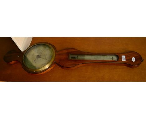 A mahogany wheel barometer, signed A.Tacchi, Bedford, circa 1810, thermometer box, 8-inch silvered dial signed, 94cm high07.1