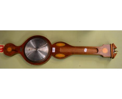 An inlaid mahogany wheel barometer 