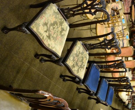 Five mahogany Chippendale style dining chairs 