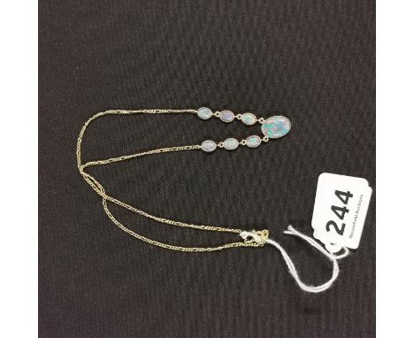 SILVER &amp; OPAL STYLE NECKLACE