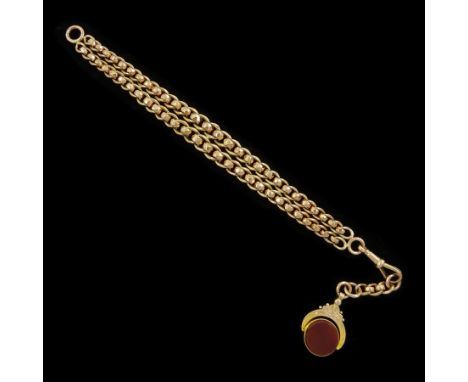 Early 20th century 9ct rose gold graduating rollerball, double link bracelet by W H Wilmot Ltd, Birmingham 1922, each link st