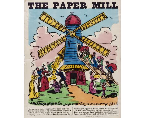 Rag and Bone merchant.- The Paper Mill, hand-coloured woodcut and letterpress poster, 640 x 510 mm (25 x 20 in), horizontal c