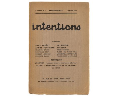 NO RESERVE Periodical.- Intentions, Year 1 numbers 1 (2 copies), 2, 4, 5, and 9; Year 2 numbers 11, 12, 14-15 (1 issue, 2 cop