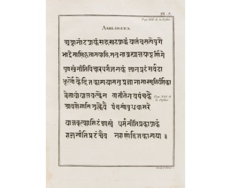 NO RESERVE India.- Code des Loix des Gentoux, ou Reglemens des Brames, first French edition, 8 engraved plates, half title, o