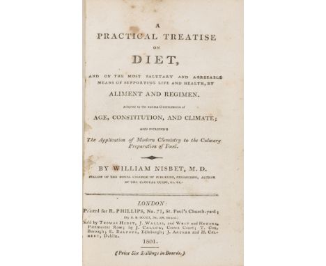 NO RESERVE Food &amp; Drink.- Nisbet (William) A Practical Treatise on Diet, first edition, 5pp. publisher's catalogue at end