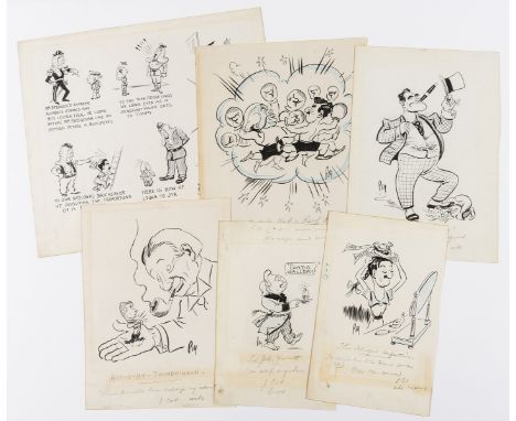 British politics.- [Fearon (Percy Hutton)] "Poy". "The Paramount Chief", pen and ink cartoon, pencil caption beneath, six vig