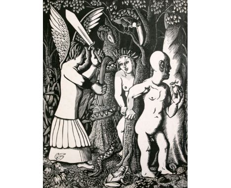 William Kermode (Grosvenor School)lino cut print'The Fruit of the Tree'signed in pencil, 17/5019.5 x 16in., unframed