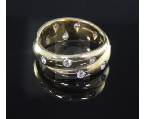 A modern Tiffany & Co 18ct gold, platinum and diamond Etoile ring, set with twelve round cut diamonds, in Tiffany box, size K