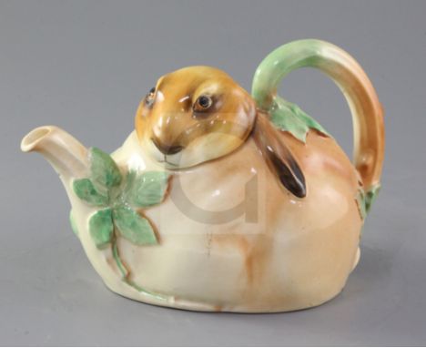 A Royal Doulton 1930's 'Bunnykins' teapot designed by Charles Noke, modelled as a lop-eared rabbit, Royal Doulton printed mar