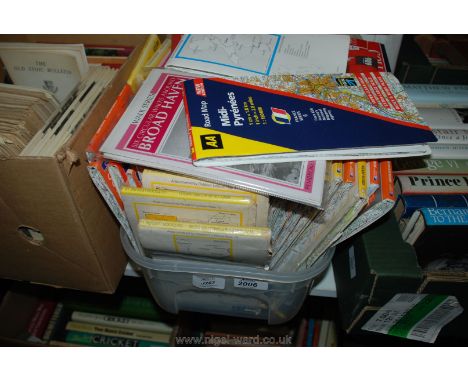 A tub of ordnance survey and other maps, Brecon Beacons, etc 
