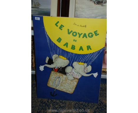 A 'Barbar' the Elephant Poster framed, 23 1/2" x 31 1/2" (60x80cm)