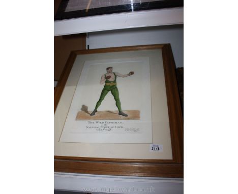 A George Belcher Print of Boxer 'The Wild Irishman' Pat O'Keeffe