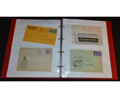 Stamps - album of advertising covers including WH Smith, Dunlop, Daily Mail, etc 
