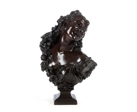 Jean-Baptiste Carpeaux, 1827 Valenciennes – 1875 CourbevoieBACCHANTE AUX ROSES NO. 1, UM 1875Höhe: 61,2 cm. Breite: 35,8 cm. 