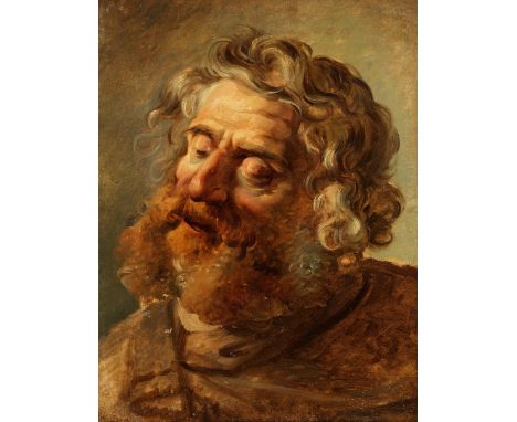 Jean- Honoré Fragonard,1732 Grasse – 1806 Paris, zug.PORTRAIT EINES MANNESÖl auf Papier, auf Leinwand aufgezogen.40,5 x 32,3 