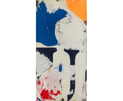 Jacques Villeglé, 1926 Quimper – 2022RATP, 1977Décollage auf Leinwand/ Affiches lacérées marouflées sur toile.52,8 x 27 cm.Re