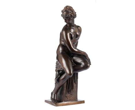 Bronzestatue: Allegorie der ArchitekturHöhe: 42 cm.Frankreich, 17./ 18. Jahrhundert.Nach Modell von Giambologna (1529 Douai-1