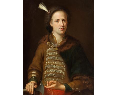 Polnische Schule des 18. JahrhundertsPORTRAIT EINES POLNISCHEN EDELMANNESÖl auf Leinwand.80 x 60,5 cm.Verzierter Rahmen.Ein E