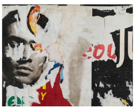 Jacques Villeglé, 1926 Quimper – 2022BAGNEUX, 1991Mischtechnik auf Leinwand.35 x 44,5 cm.Rechts unten signiert „Villeglé“, ve