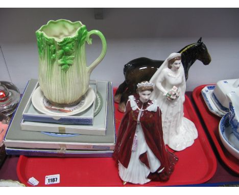 Royal Worcester Figures 'HM Queen Elizabeth II', 'Queen's 80th Birthday 2006' (both boxed), Royal Doulton Shire Horse, Sylvac