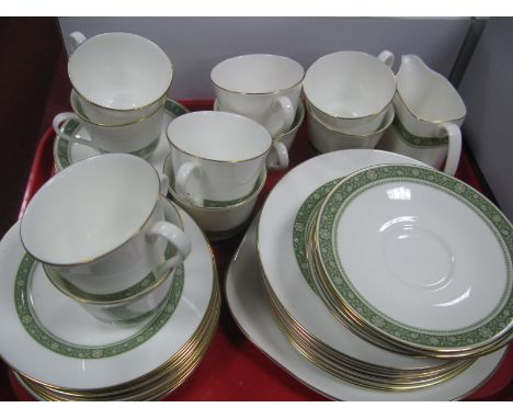 A Royal Doulton Tea Service 'Rondelay' Pattern, forty two pieces:- One Tray