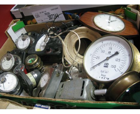 Voltmeters, Ashcroft Paper Tester, compass, Galvanometer and other engineering equipment:- One Box