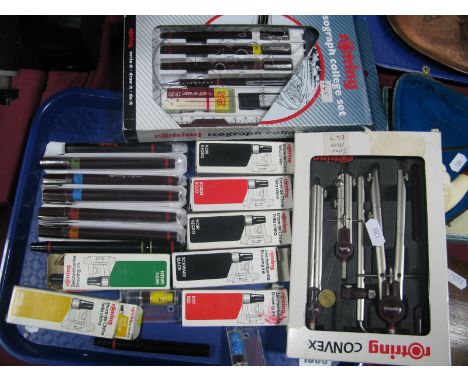 Rotring Convex Compass Sets (boxed), Rotring pens etc:- One Tray