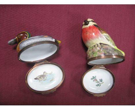 Halcyon Days Enamel Trinket Boxes as Birds.