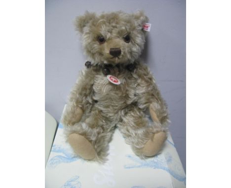 A Modern "Steiff" Growler Jointed Bear, 664205 No 521 in collar with bells on, 38cm high, in box.