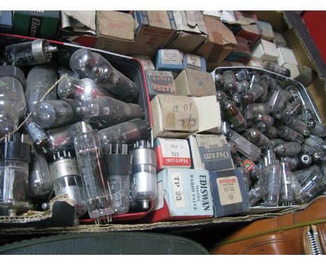 A Quantity of Vintage Radio Valves, to include Mullard, Ediswain, Osram, in original boxes and loose:- One Box