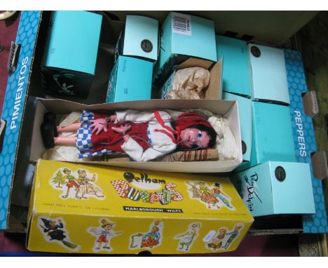 Ten Boxed Pendelfin Figures, including ;New Boy', 'Little Mo', 'Duffy'; together with twenty two loose, booklets, boxed Pelha