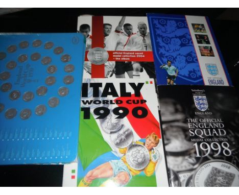 Football Coin Sets: Includes World Cup 1970 x 2, 1990, 1998, Euros 2004 and more. Complete sets. (6)