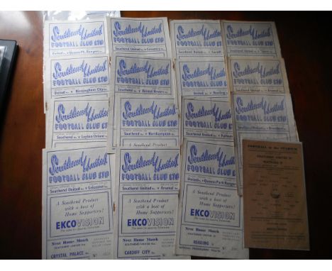Southend United 50/51 Home Reserve Football Programmes: Includes Watford LMWL and reserve matches v QPR Arsenal + Tottenham. 