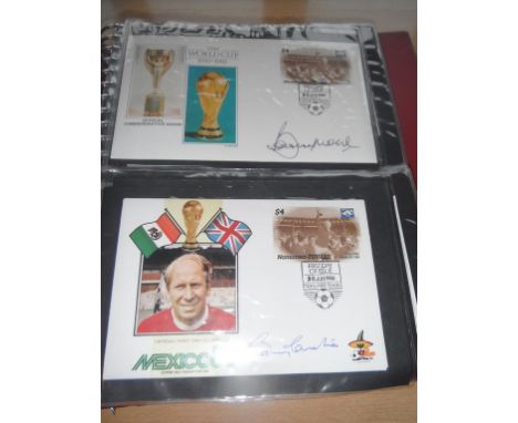 Bobby Moore West Ham + England Signed FDC: From the Masterfile World Cup series in 1986 a selection of 74 First Day covers of