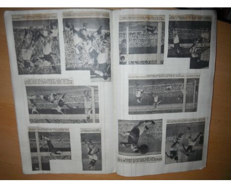 Arsenal 1940s Football Scrapbook: Many hundreds of cuttings believe to be from the war to 49/50 with press cuttings + newspap