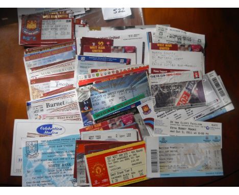 West Ham Football Ticket Collection: Majority home tickets from the 90s and 2000s in good condition. (est 100)